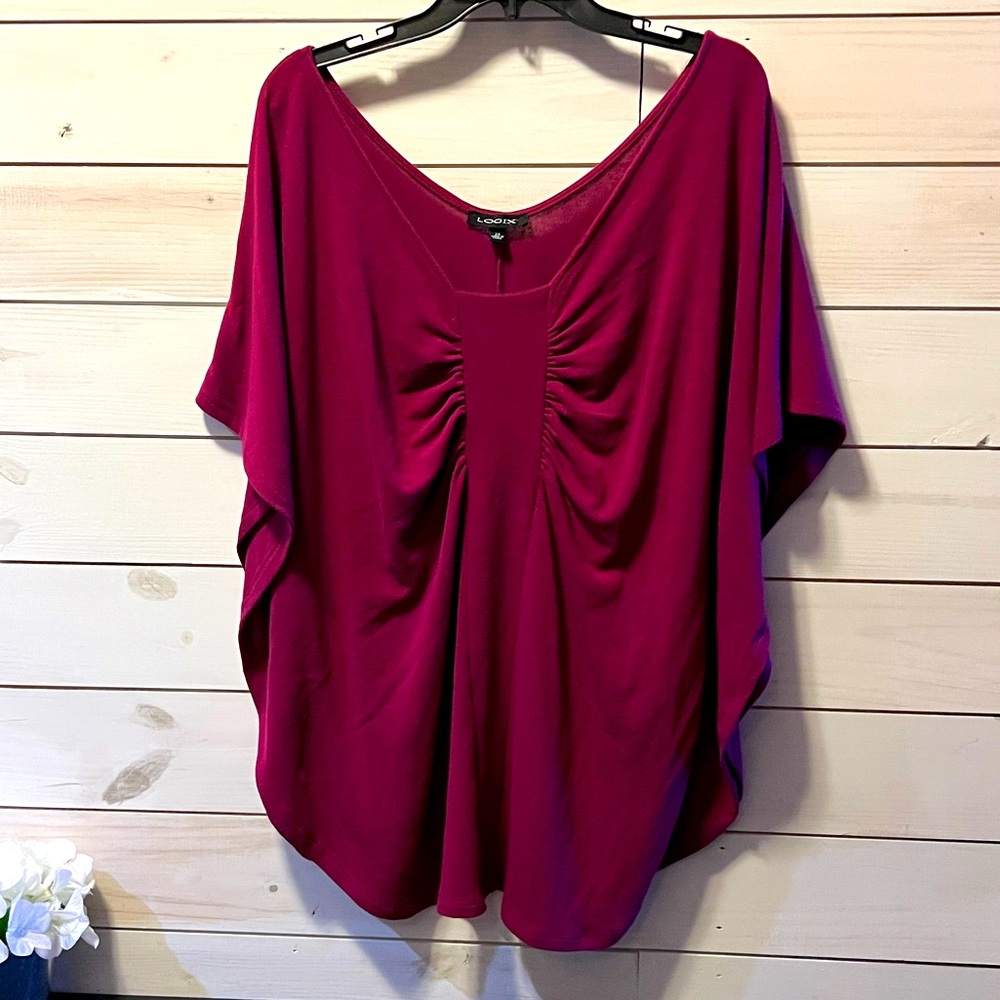 Logix Batwing Sweater Cranberry Size  2X
